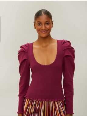 Farm Rio Burgundy Corset Top